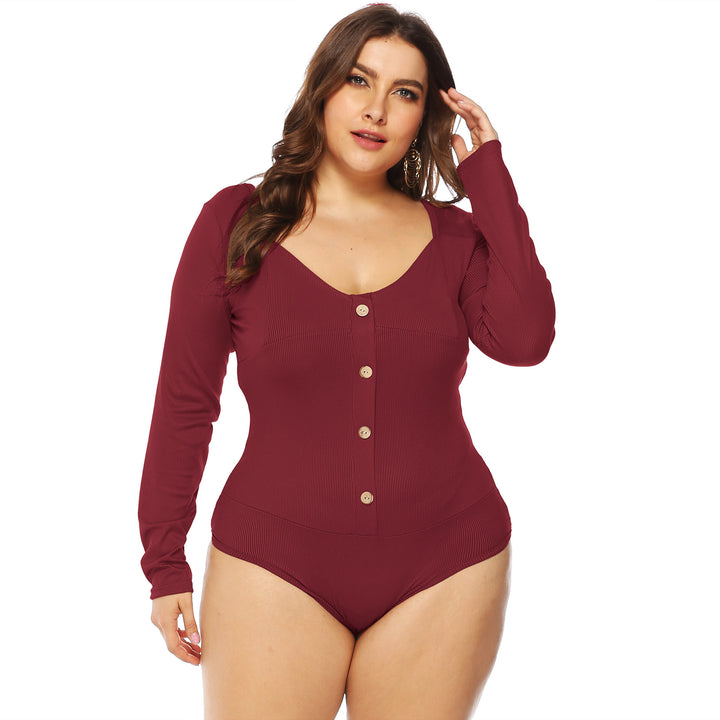 Ladies jumpsuit with long sleeves and button details Mune Fashion