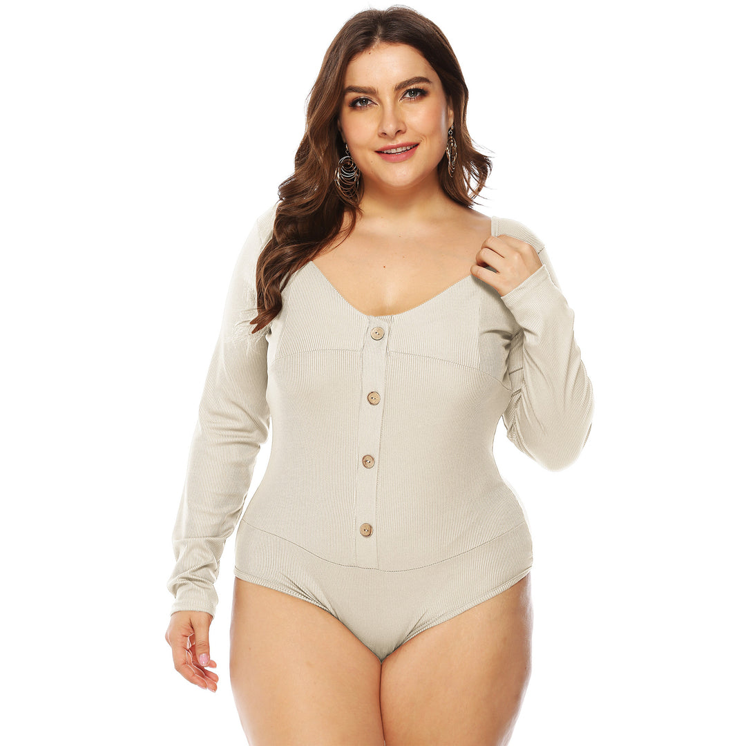 Ladies jumpsuit with long sleeves and button details Mune Fashion