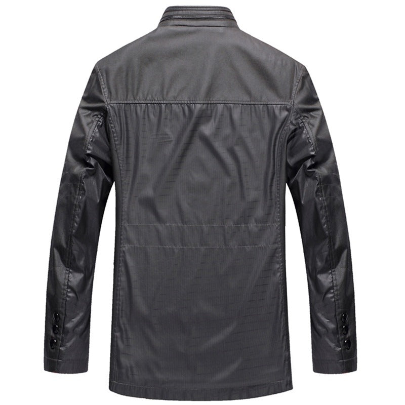 Men's lightweight travel utility jacket with quilted sleeves, concealed zipper, and checked lining Mune Fashion