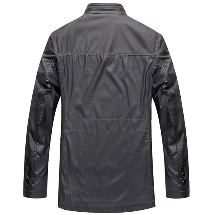 Men's lightweight travel utility jacket with quilted sleeves, concealed zipper, and checked lining Mune Fashion