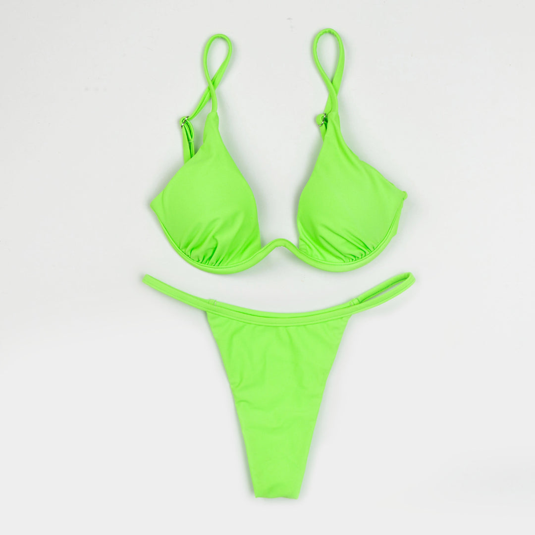 Women triangle bikini with shimmering top and adjustable straps Mune Fashion