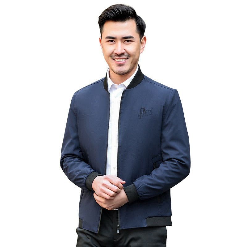 Men's lightweight tailored bomber jacket with stand-up collar and zipper Mune Fashion