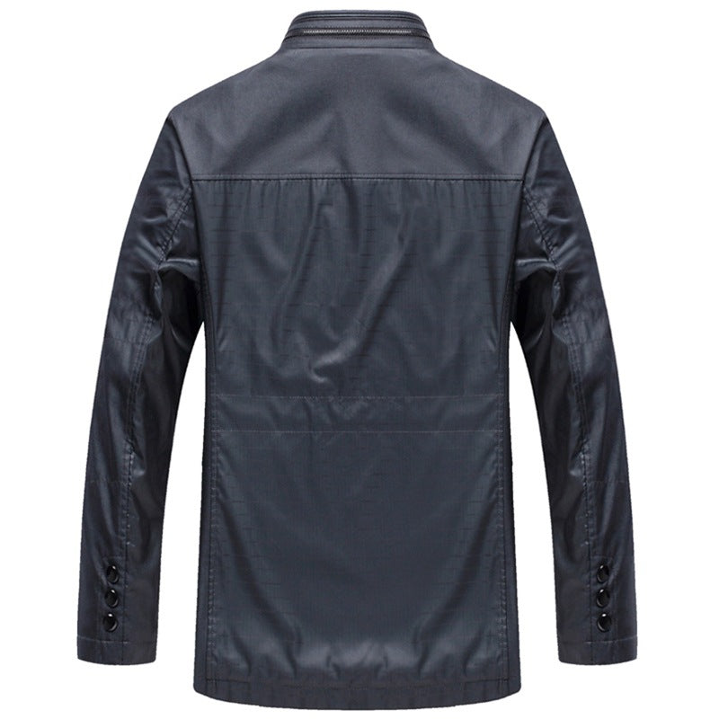 Men's lightweight travel utility jacket with quilted sleeves, concealed zipper, and checked lining Mune Fashion