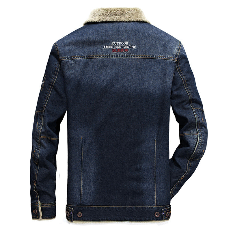 Men's Thermal Jeans Trucker Jacket with Full Sherpa Lining and Chest Flap Pockets Mune Fashion