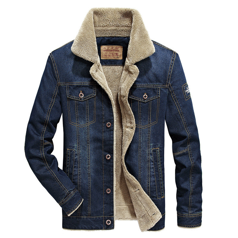 Men's Thermal Jeans Trucker Jacket with Full Sherpa Lining and Chest Flap Pockets Mune Fashion