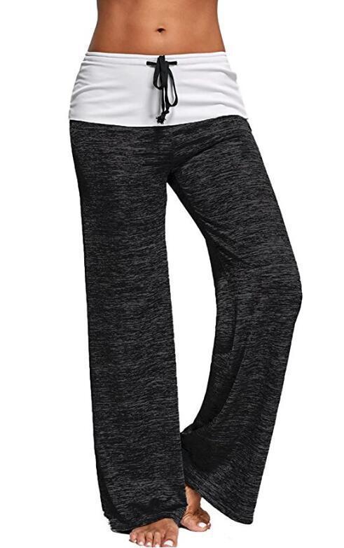 Women's Soft Palazzo Lounge Pants with Cuffed Waistband, Drawstring and Wide Leg Mune Fashion