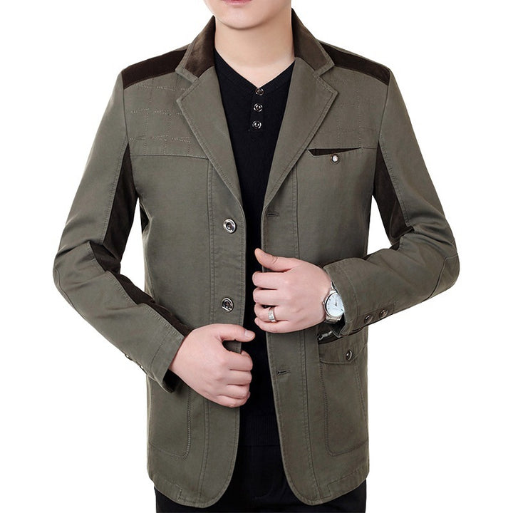 Men's blazer jacket in urban worker style with contrast trimmings and zip pocket Mune Fashion
