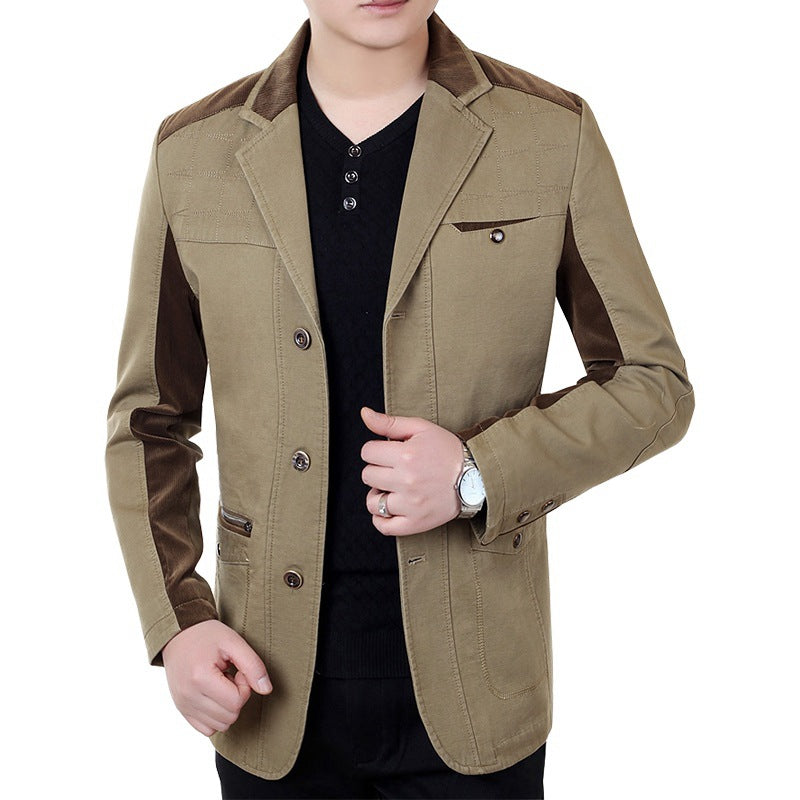 Men's blazer jacket in urban worker style with contrast trimmings and zip pocket Mune Fashion
