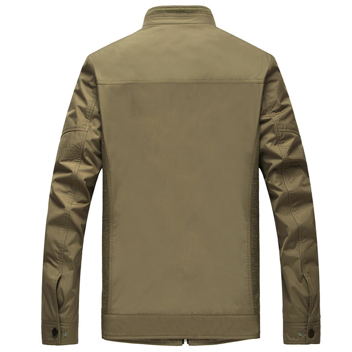 Men's lightweight stand-up collar transitional jacket with checkered lining and zip pocket Mune Fashion