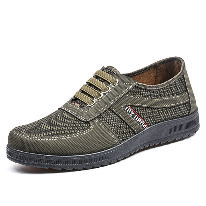 Men's breathable leisure sneakers with mesh textile upper, padded comfort insole, and grippy non-slip rubber outsole Mune Fashion