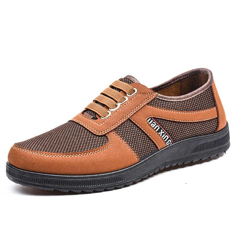 Men's breathable leisure sneakers with mesh textile upper, padded comfort insole, and grippy non-slip rubber outsole Mune Fashion