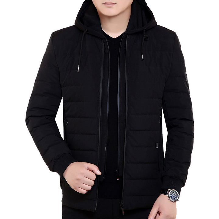 Men's Lightweight Quilted Hooded Jacket with Thermal Insulation and Zipper Pockets Mune Fashion