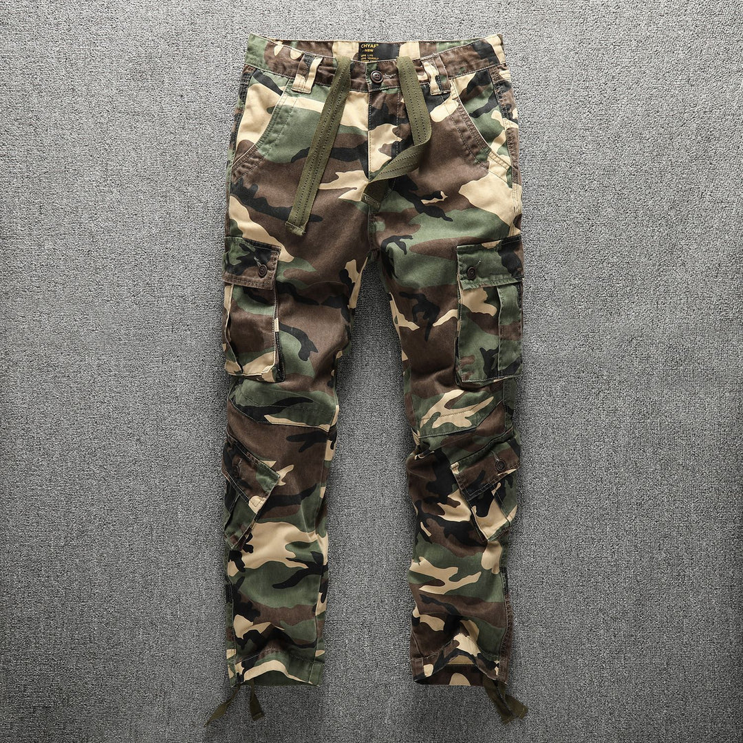 Men's Tactical Cargo Pants in Digital Camouflage with Drawstring Waist and Multiple Pockets Mune Fashion