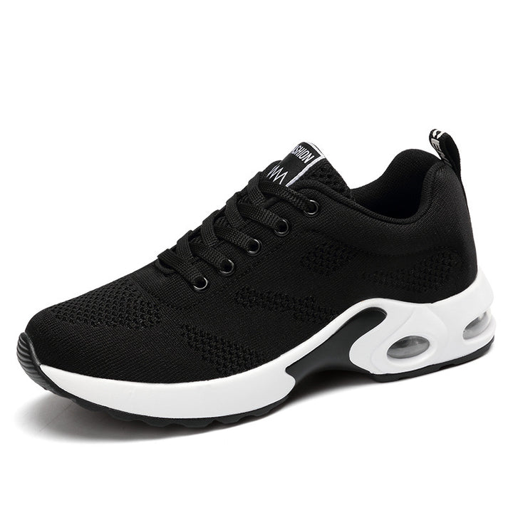 Women nan breathable knitted running shoes with air cushion and shock-absorbing sole Mune Fashion