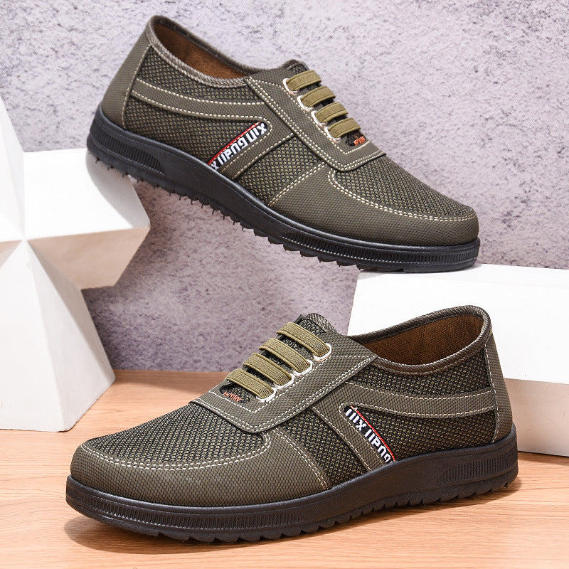 Men's breathable leisure sneakers with mesh textile upper, padded comfort insole, and grippy non-slip rubber outsole Mune Fashion