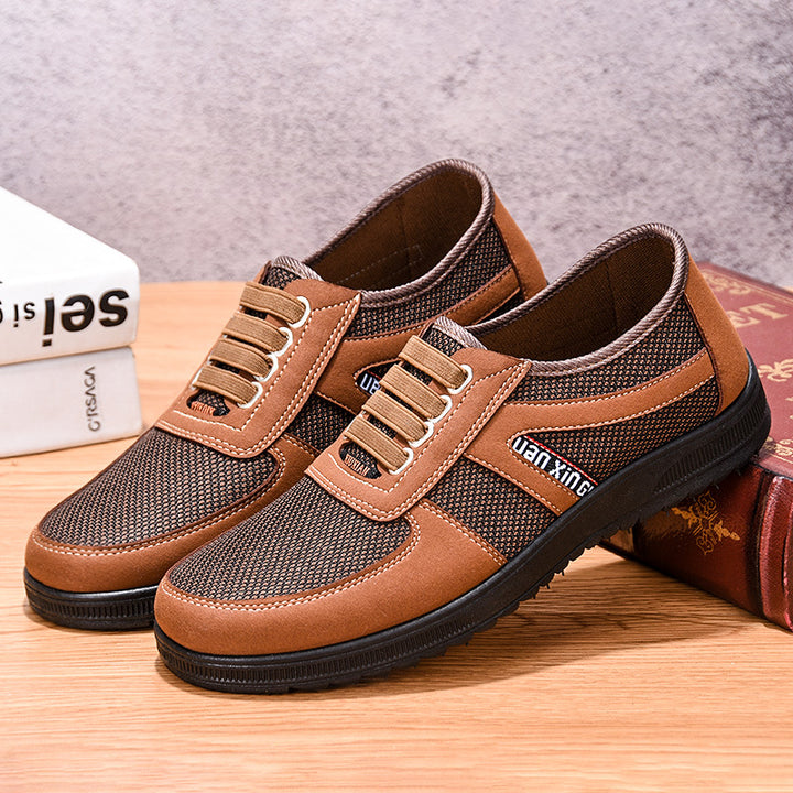Men's breathable leisure sneakers with mesh textile upper, padded comfort insole, and grippy non-slip rubber outsole Mune Fashion