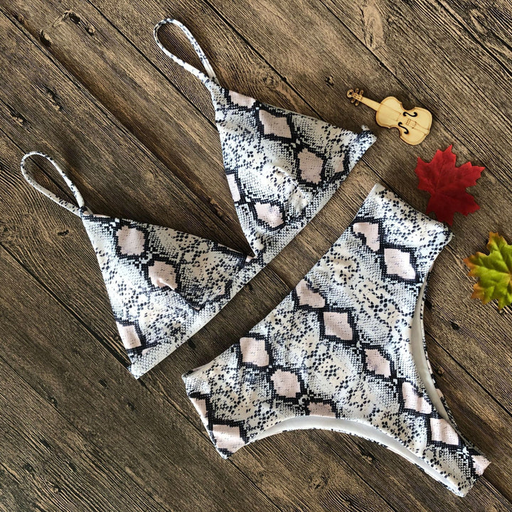 Women's Floral Triangle Bikini Set with High Waist Mune Fashion