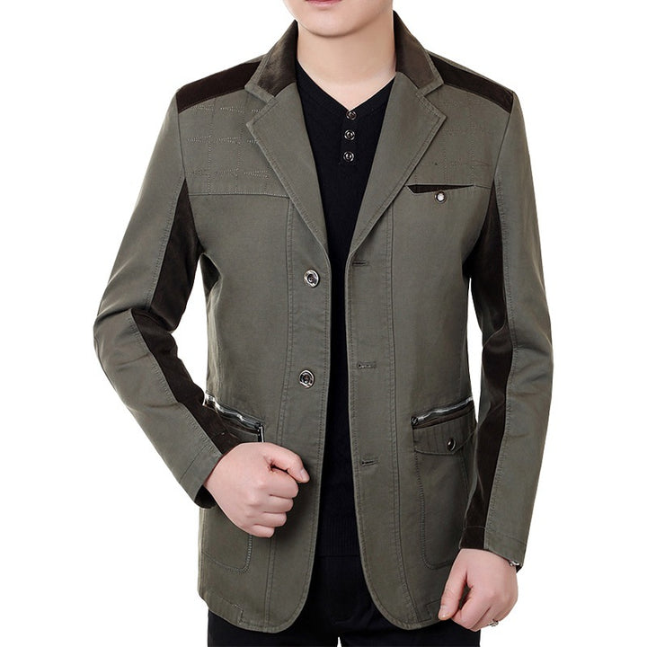Men's blazer jacket in urban worker style with contrast trimmings and zip pocket Mune Fashion