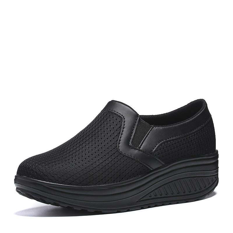 Women’s comfortable slip-on sneakers made of airy mesh structure with cushioning wedge sole Mune Fashion