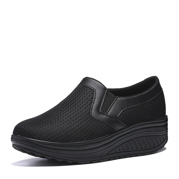 Women’s comfortable slip-on sneakers made of airy mesh structure with cushioning wedge sole Mune Fashion
