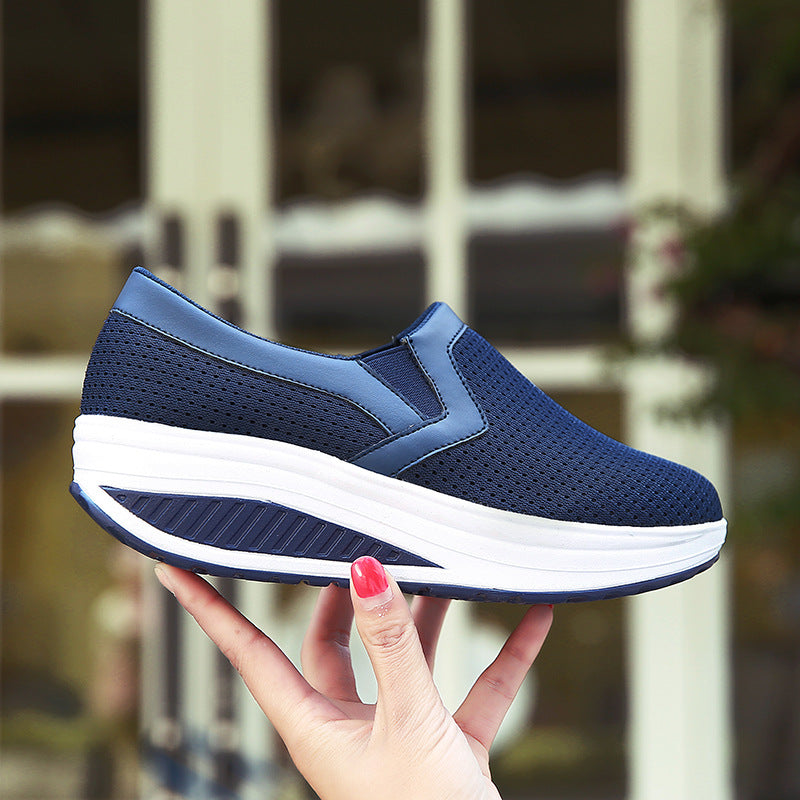 Women’s comfortable slip-on sneakers made of airy mesh structure with cushioning wedge sole Mune Fashion