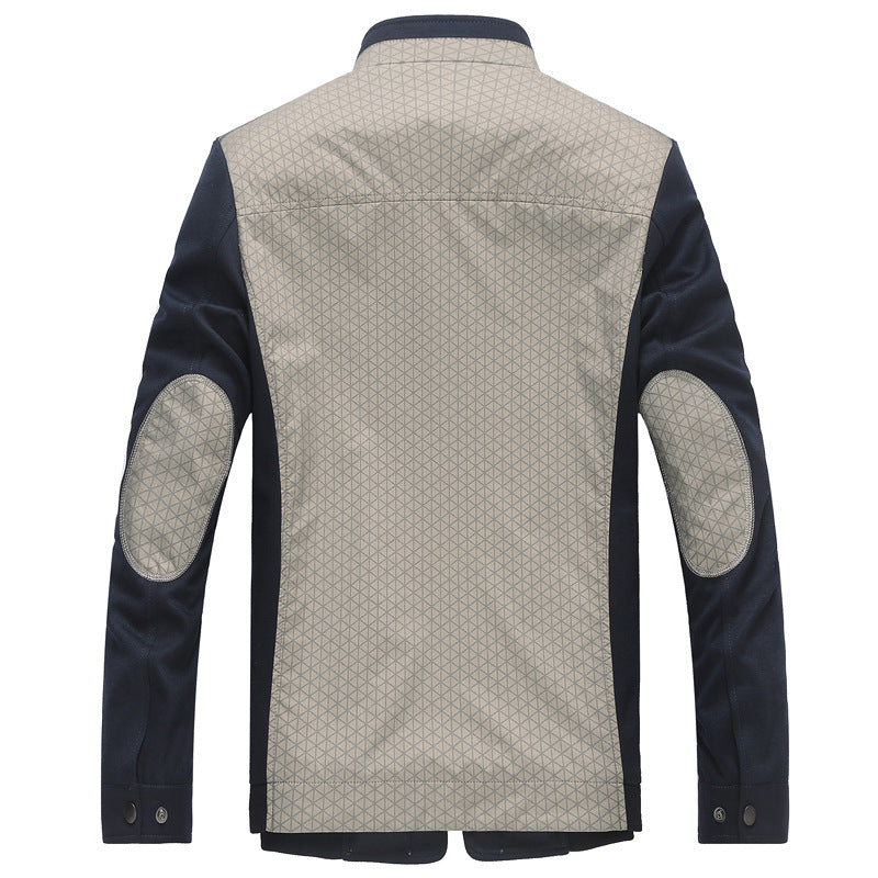 Men's hybrid transitional jacket with quilted front, jersey sleeves, and stand-up collar Mune Fashion