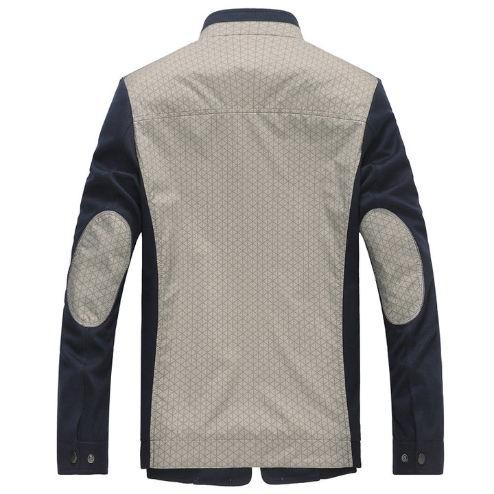 Men's hybrid transitional jacket with quilted front, jersey sleeves, and stand-up collar Mune Fashion