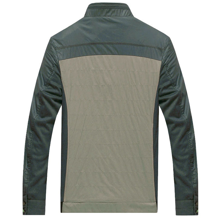Men's lightweight quilted transitional jacket with contrast sleeves and stand-up collar Mune Fashion