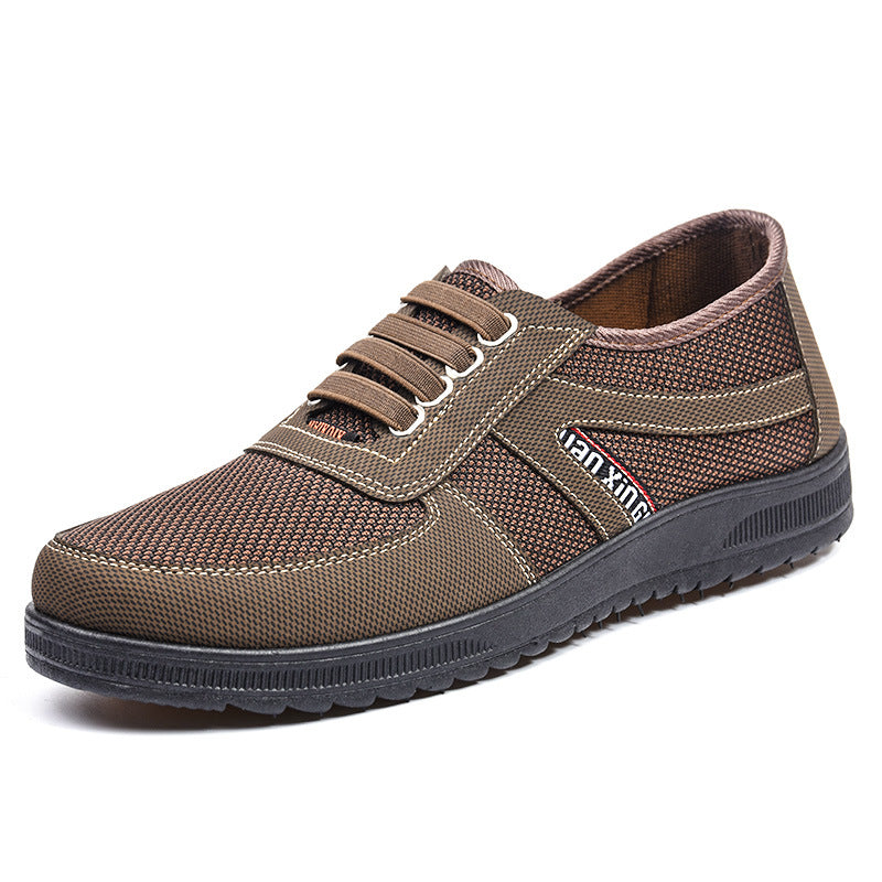 Men's breathable leisure sneakers with mesh textile upper, padded comfort insole, and grippy non-slip rubber outsole Mune Fashion