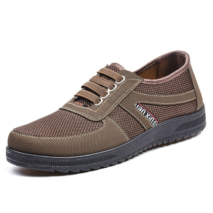 Men's breathable leisure sneakers with mesh textile upper, padded comfort insole, and grippy non-slip rubber outsole Mune Fashion