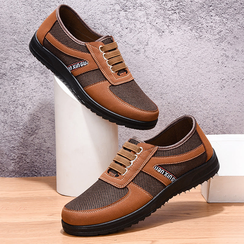 Men's breathable leisure sneakers with mesh textile upper, padded comfort insole, and grippy non-slip rubber outsole Mune Fashion