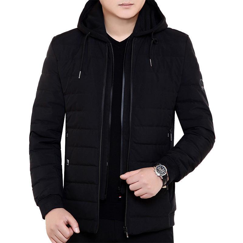 Men's Lightweight Quilted Hooded Jacket with Thermal Insulation and Zipper Pockets Mune Fashion
