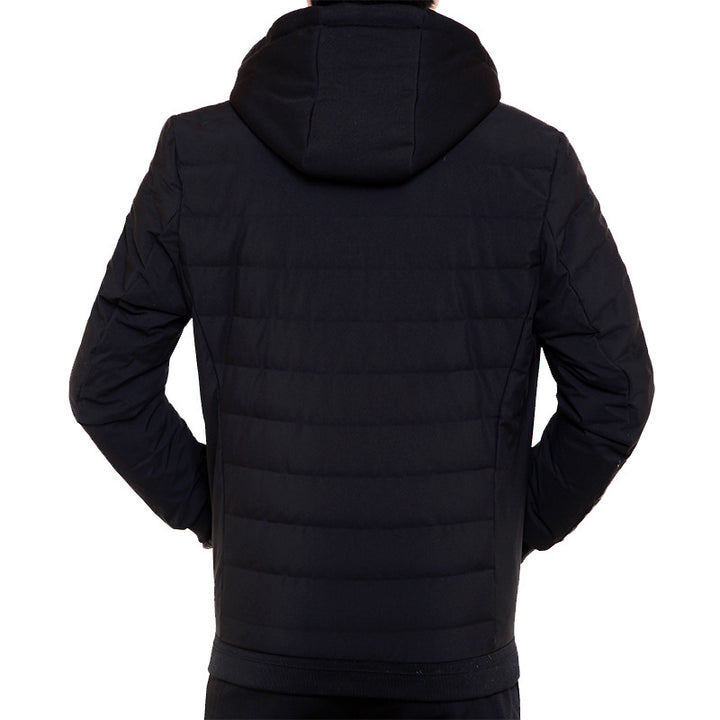 Men's Lightweight Quilted Hooded Jacket with Thermal Insulation and Zipper Pockets Mune Fashion