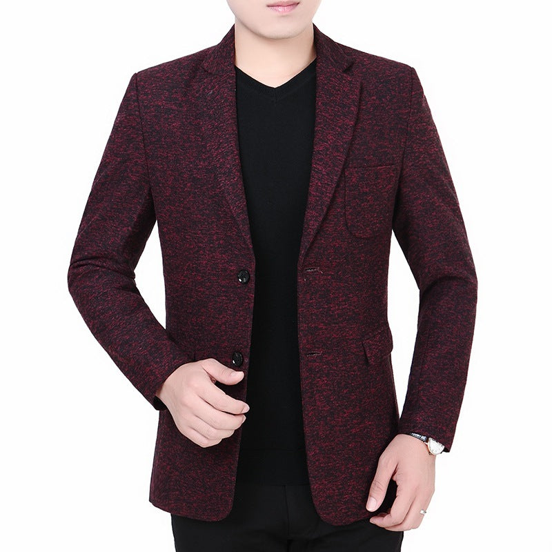 Men's Mélange Jersey Blazer with Light Structure and Two-Button Silhouette Mune Fashion