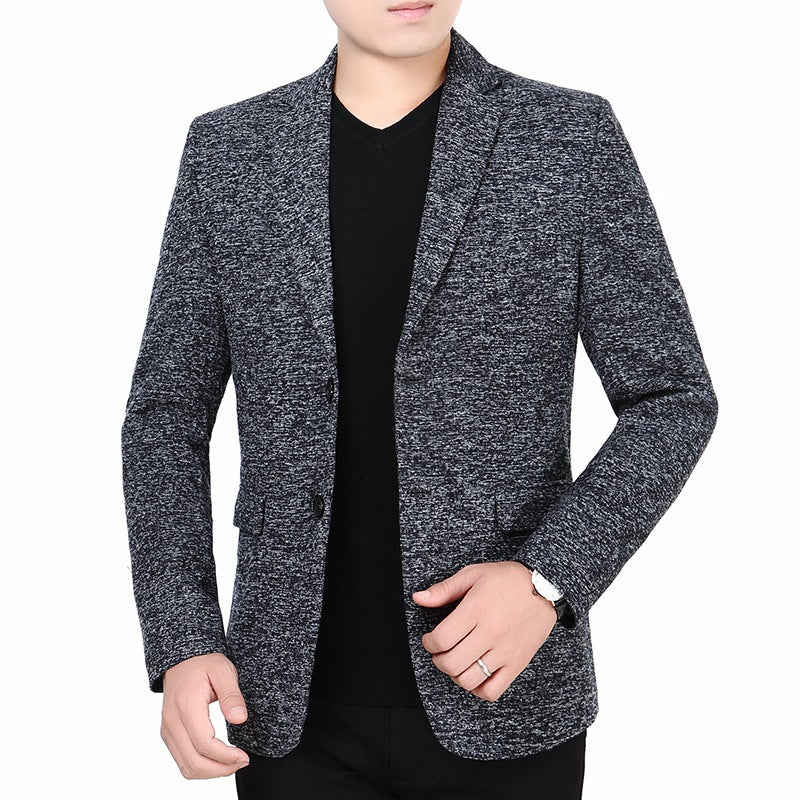 Men's Mélange Jersey Blazer with Light Structure and Two-Button Silhouette Mune Fashion