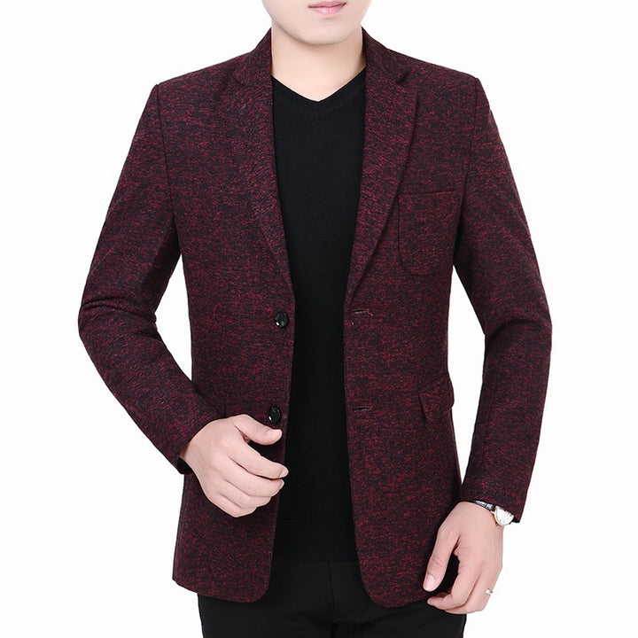 Men's Mélange Jersey Blazer with Light Structure and Two-Button Silhouette Mune Fashion