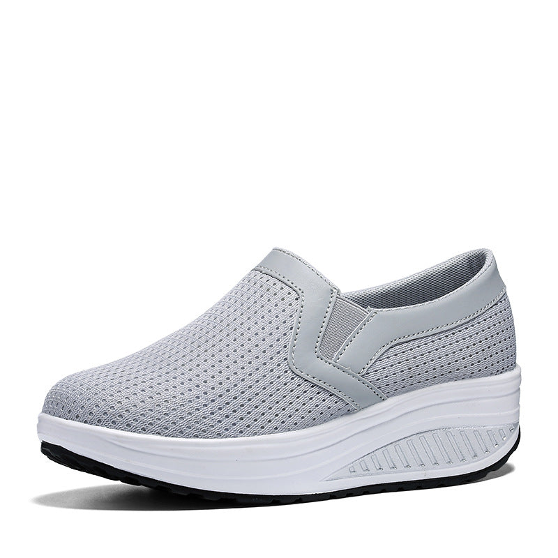 Women’s comfortable slip-on sneakers made of airy mesh structure with cushioning wedge sole Mune Fashion