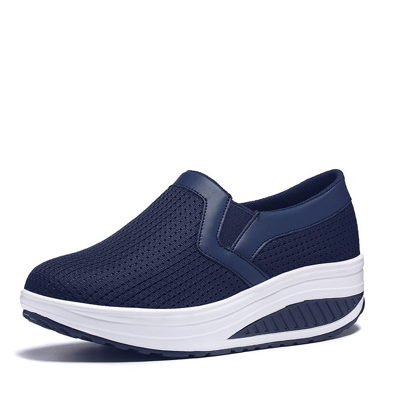 Women’s comfortable slip-on sneakers made of airy mesh structure with cushioning wedge sole Mune Fashion