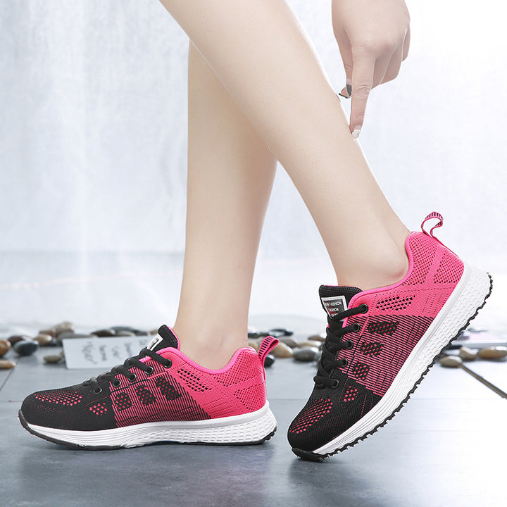 Ladies' lightweight knitted casual sneaker with honeycomb perforation, shock-absorbing foam sole and padded heel collar Mune Fashion