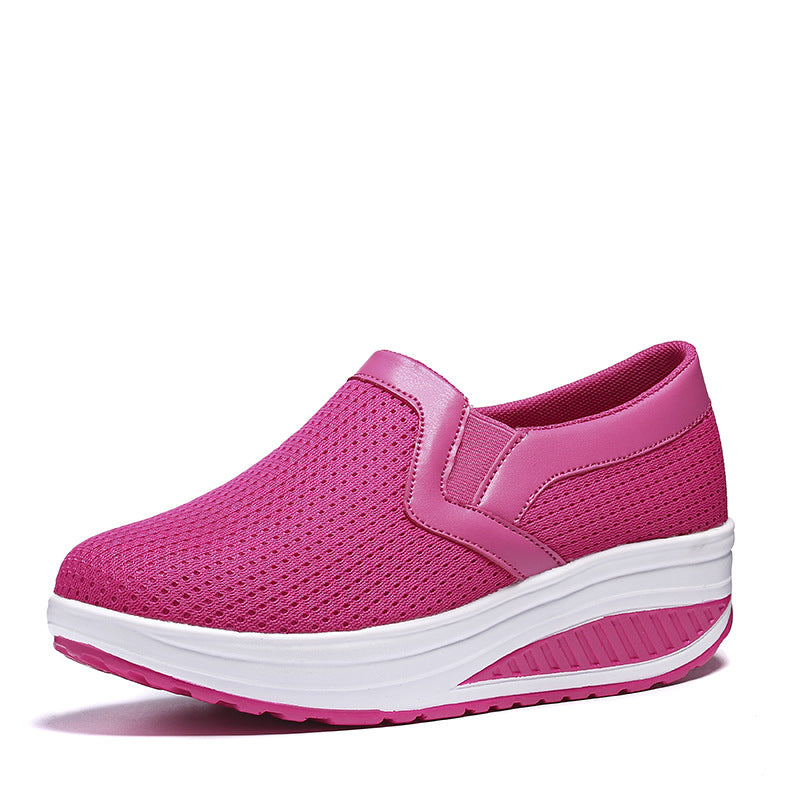 Women’s comfortable slip-on sneakers made of airy mesh structure with cushioning wedge sole Mune Fashion