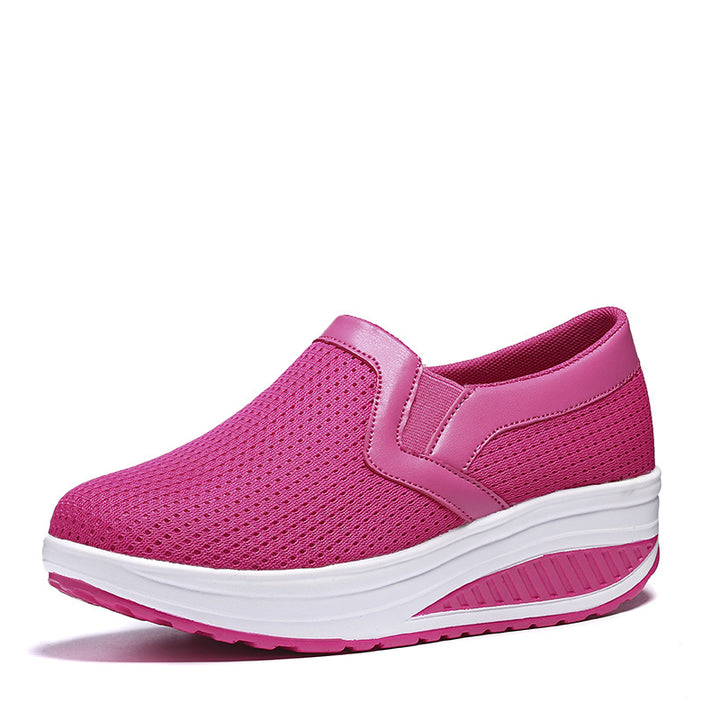 Women’s comfortable slip-on sneakers made of airy mesh structure with cushioning wedge sole Mune Fashion