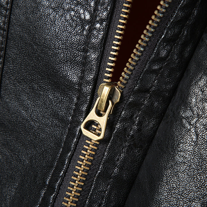 Men's Stylish Faux Leather Jacket Mune Fashion