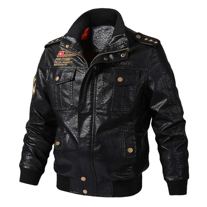 Men's Stylish Faux Leather Jacket Mune Fashion