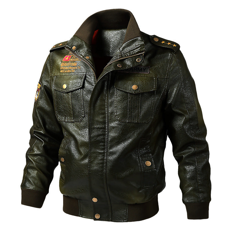 Men's Fashionable Faux Leather Jacket with Practical Pockets Mune Fashion
