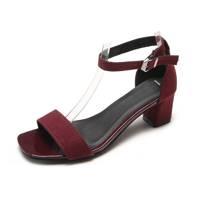 Ladies' elegant sandal in minimalist design with square toe and adjustable ankle strap Mune Fashion