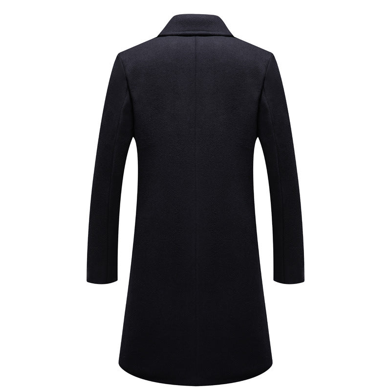 Men's Slim Fit Coat with Quilted Lining and Lapel Collar Mune Fashion