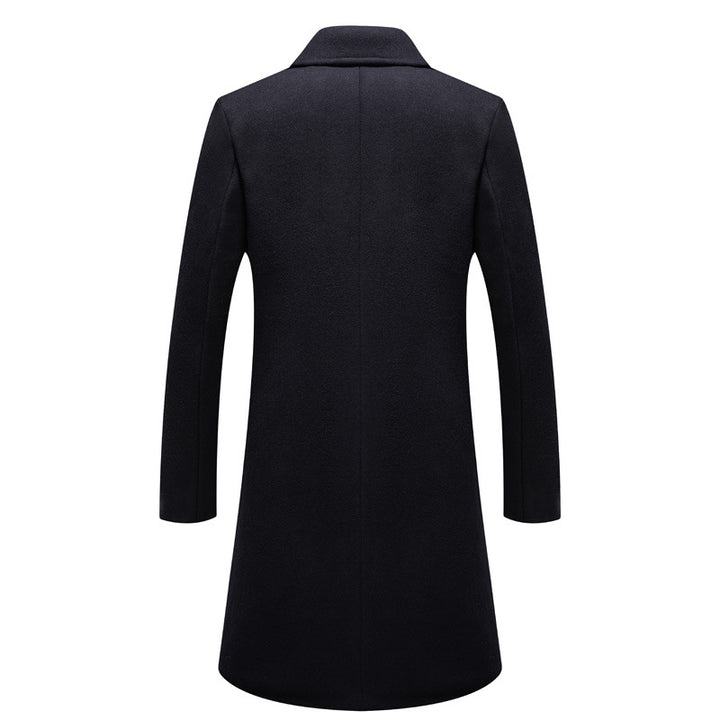 Men's Slim Fit Coat with Quilted Lining and Lapel Collar Mune Fashion