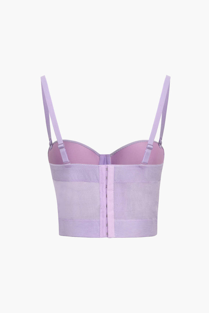 Bustier top made of mesh fabric with underwire
