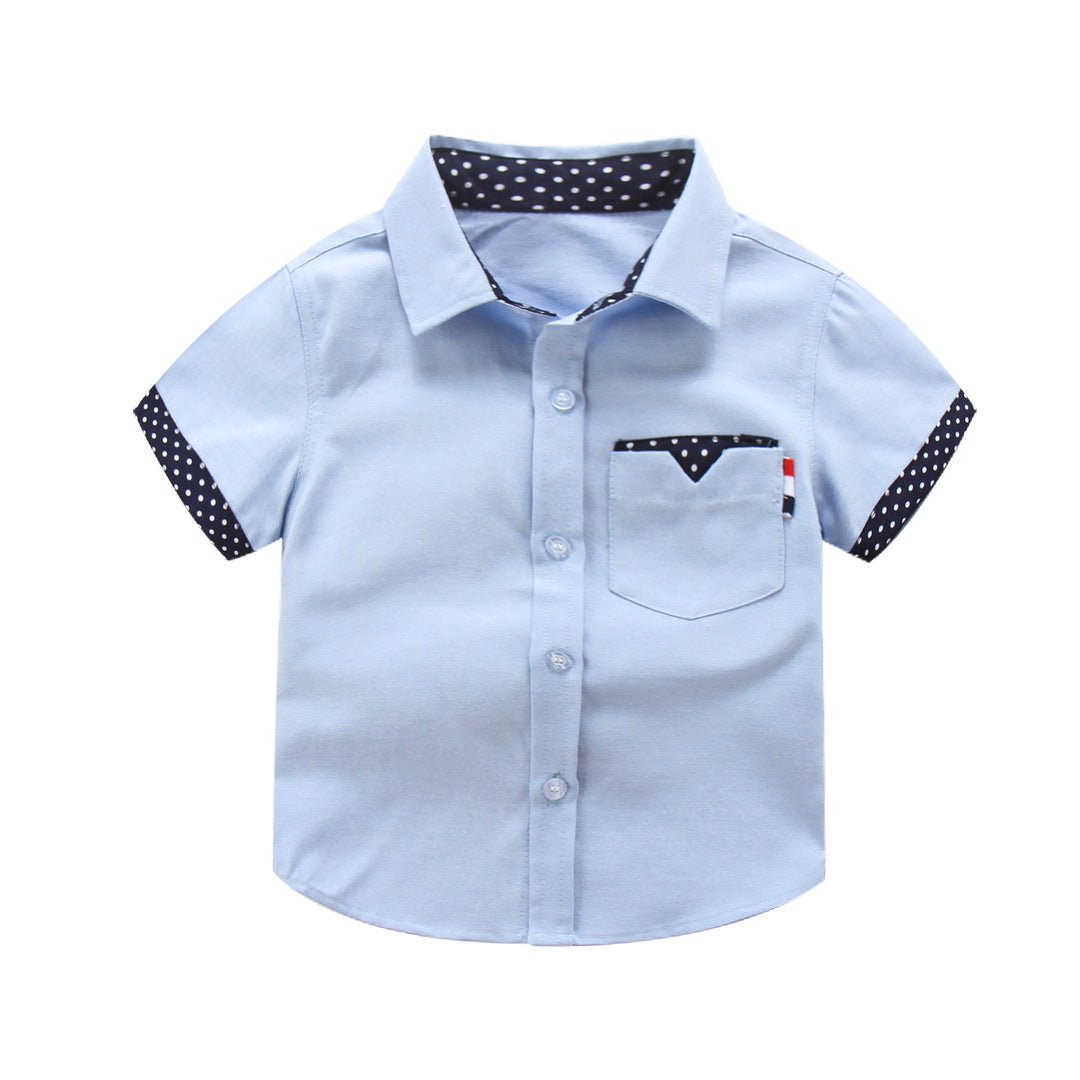Stylish short-sleeved shirt for boys with playful application Mune Fashion