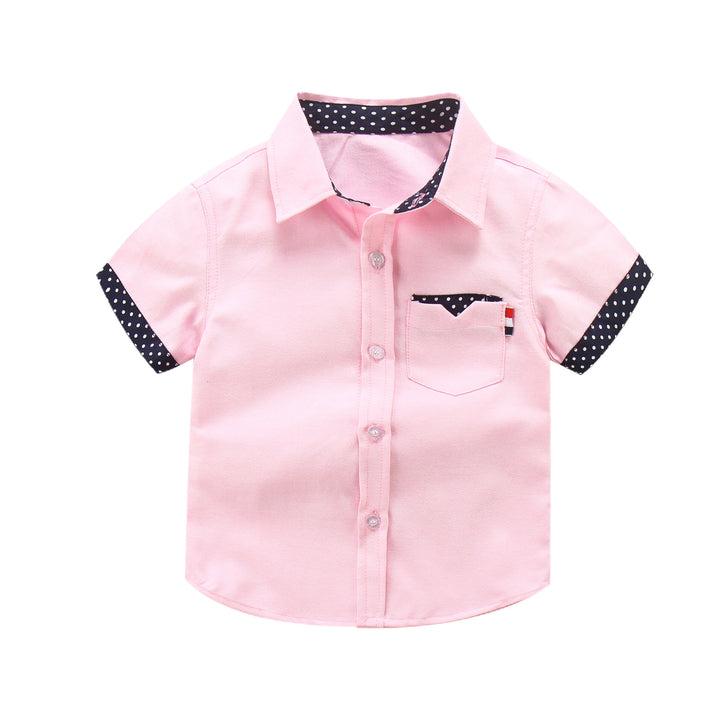 Stylish short-sleeved shirt for boys with playful application Mune Fashion